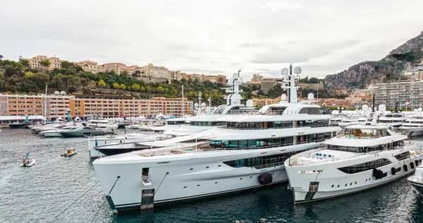 Yachts Docked at the Monaco Boat Show